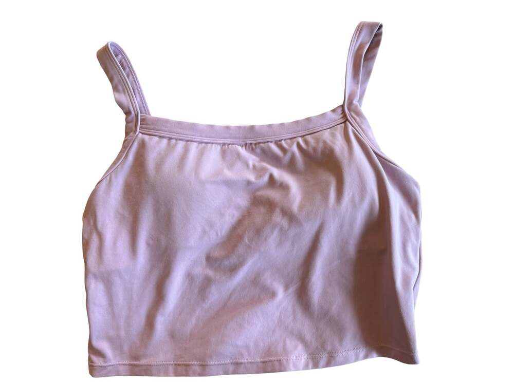 Vitality Women's Size L pink Lavender Square Neck Crop Tank Top - Picture 2 of 5